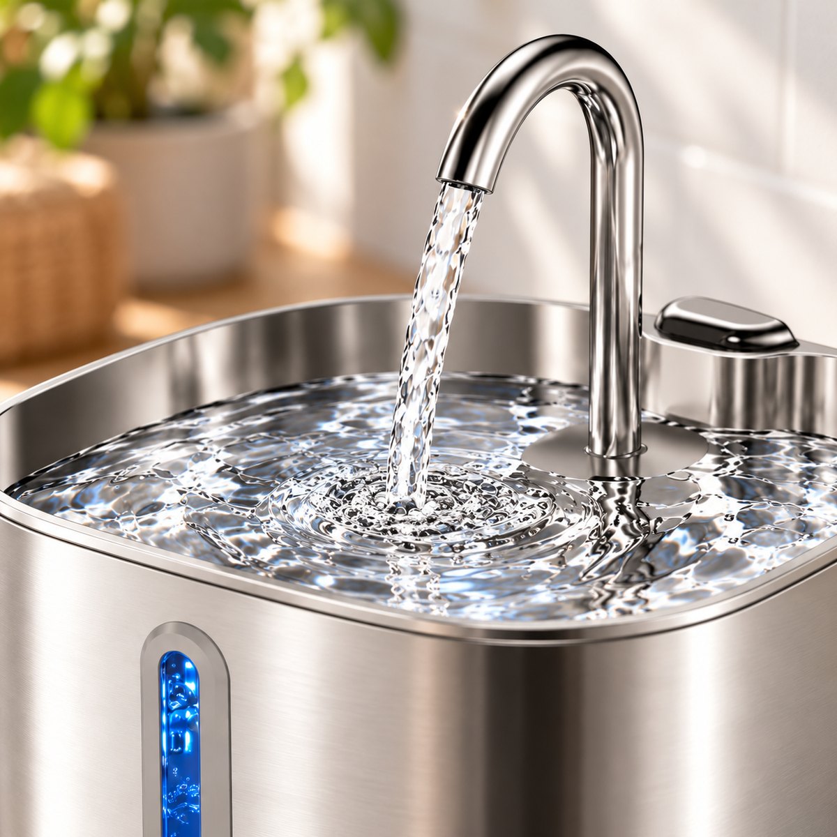 Le bec en inox et son filet d'eau